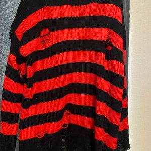 Red and black sweater